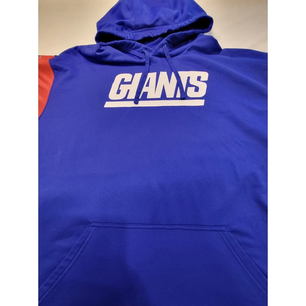 Nike NFL New York Giants Hoodie Mens XL Blue Red Dri-FIT On-Field Sweatshirt